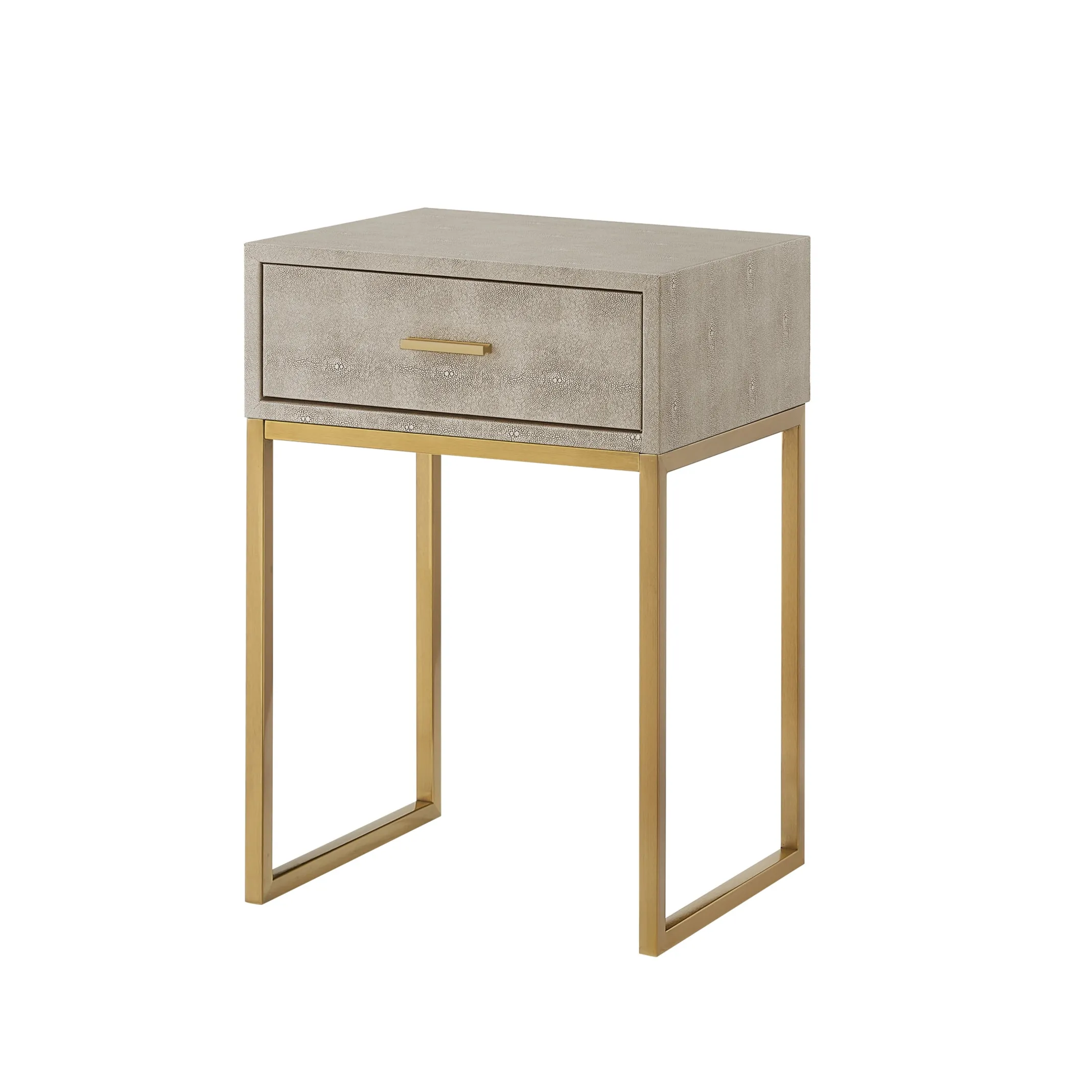 Gold and Cream End Table with Drawer