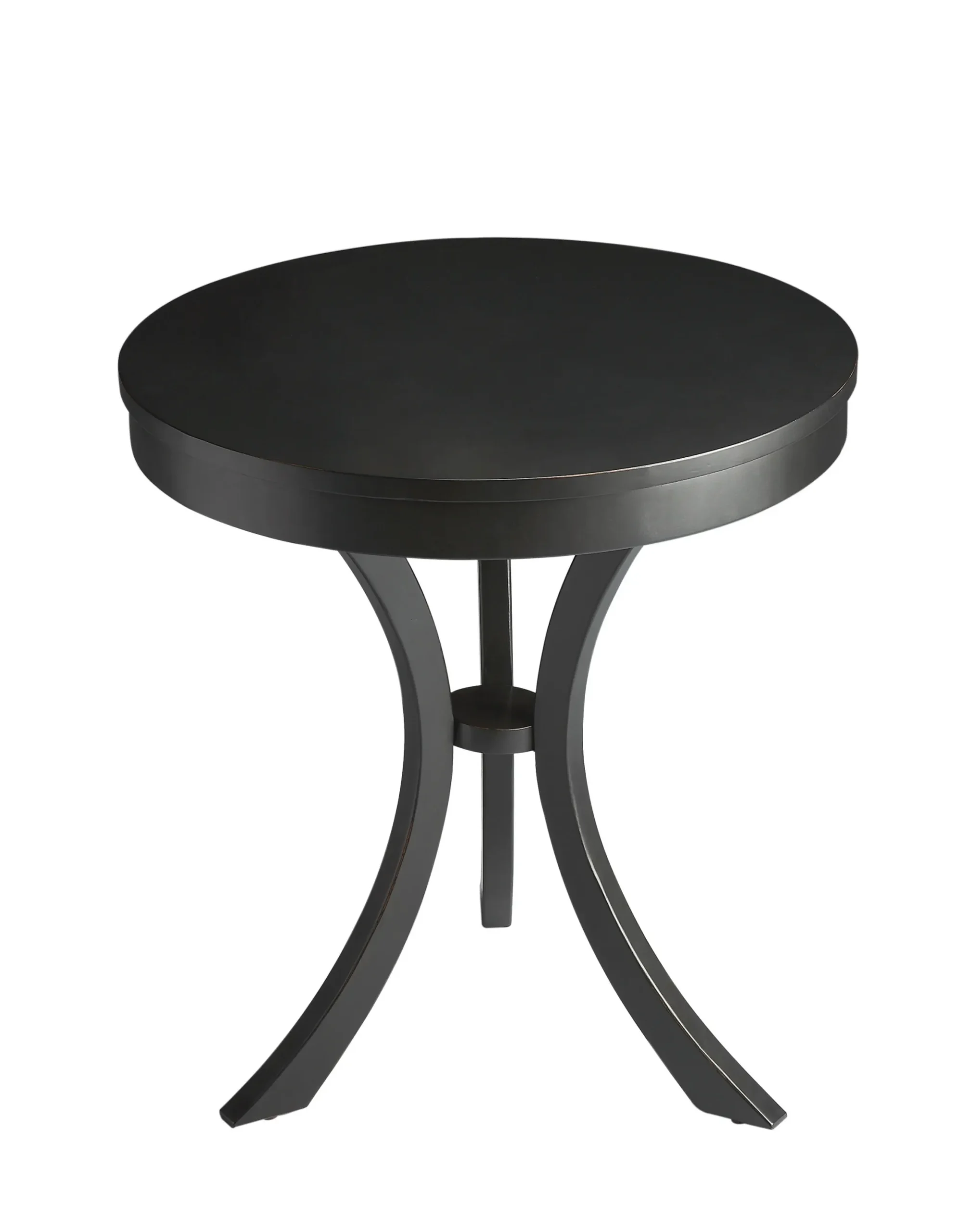 Black Manufactured Wood Round End Table