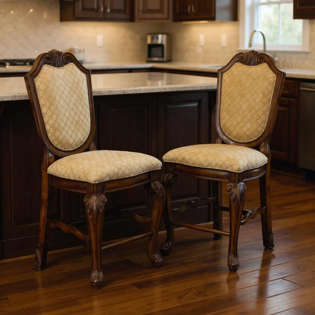 Solid Wood Counter Height Bar Chairs